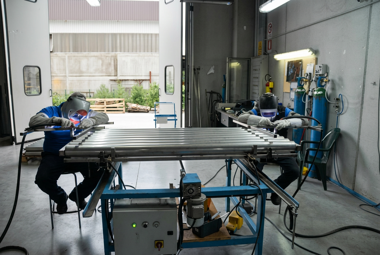 Saldatura del radiatore in AISI 316 in officina